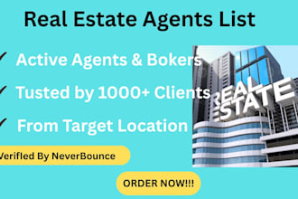 provide real estate agent leads and brokers list for lead geneation