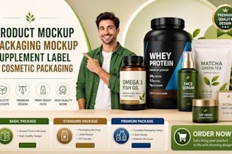 design product mockup, product packaging , supplement label, cosmetic packaging
