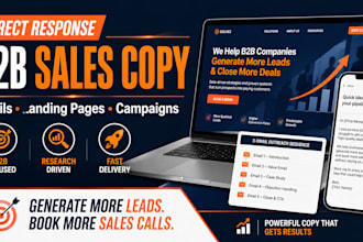 write direct response b2b sales copy for emails, landing pages, and campaigns