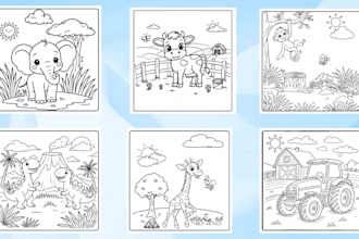 create a professional kids coloring book with interactive activities
