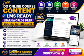 do online course content lms ready learnworlds prep course curriculum