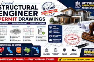 architectural drawing permit wa florida california pe stamp structural engineer