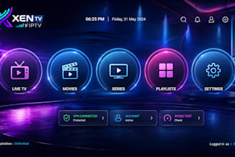 iptv app branding with vpn integration smarters pro, tivimate app, nextv, ibo 4k