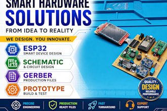 design esp32 pcb design, iot hardware schematic, gerber file and prototyping