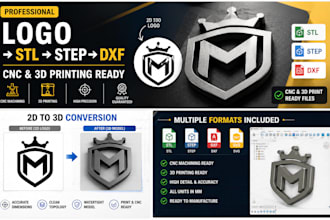 convert your logo into  3d printable stl step files