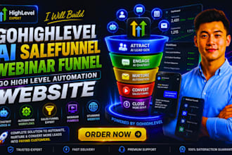 build gohighlevel ai salesfunnel webinar funnel go high level automation website