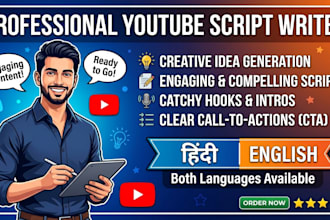 do youtube script writing and professional content writing