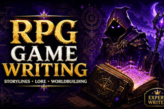 write rpg and video game rpg, dialogue, lore, novel, tableltop and quests rpg