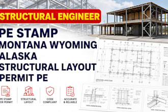 structural engineer pe stamp montana wyoming alaska structural layout permit pe