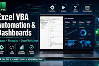 automate excel vba macros, formulas, spreadsheet and dashboard