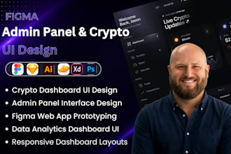 design modern figma admin panel UI UX and responsive crypto dashboard layouts