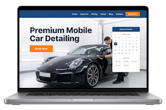 design a professional car detailing website with online booking