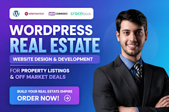 design wordpress real estate website for property listings and off market deals