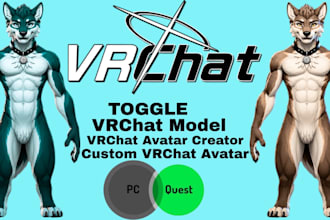 vrchat furry avatar vtuber 3d model furry nsfw anime avatar fursona vrc avatar