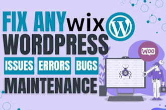 wix or wordpress website maintenance, monthly care plan ongoing update with seo