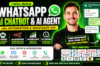 build whatsapp ai chatbot and ai agent with n8n automation and whatsapp api