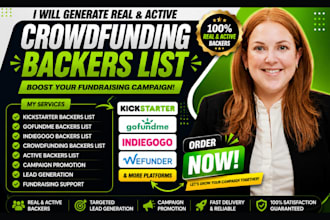 generate real active crowdfunding backers list for fundraising campaign