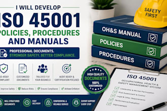develop iso 45001 policies procedures and manuals