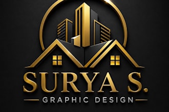 create modern 3d real estate and property logo design