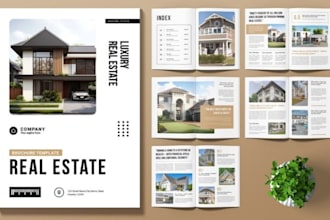 design real estate open house brochure, buyer or seller guide booklet