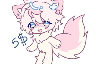 a cute fullbody furry character chibi in 24 hours