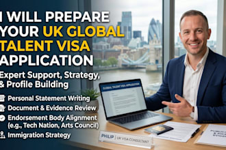 help you prepare a UK global talent visa application