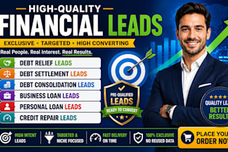 do debt relief leads debt settlement debt consolidation personal loans leads