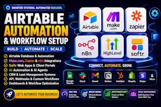 airtable make com automation zapier n8n gohighlevel softr airtable automation