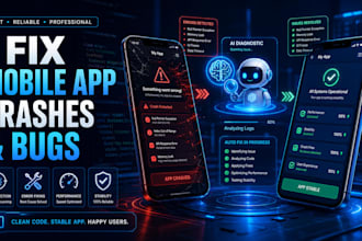 fix mobile app crashes and bugs in react native flutter and ios apps