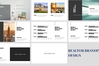 design real estate agent branding kit, property showcase marketing booklet