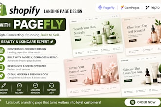design beauty skincare shopify landing page on pagefly gempages replo website