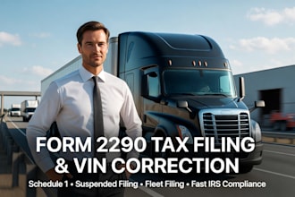 fix vin correction, schedule 1 retrieval, form 2290 filing and amendments fast