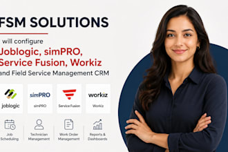 configure joblogic simpro service fusion workiz and field service management CRM