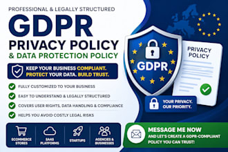 draft a gdpr privacy policy and data protection policy