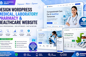 design wordpress medical, laboratory pharmacy website, and healthcare website