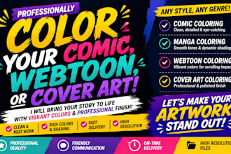 professionally color your comic, webtoon, or cover art