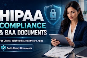 create hipaa compliance documents baa, medical privacy policy for app or clinics