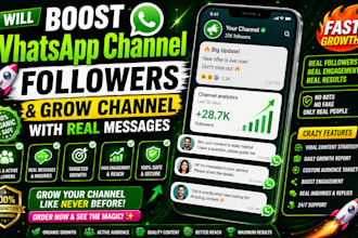 boost whatsapp channel followers and grow channel with real messages
