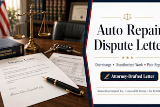 write a professional auto repair dispute letter as a licensed US attorney