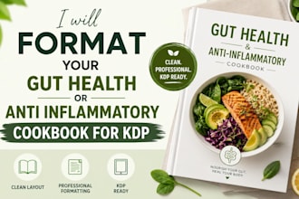 format your gut health or anti inflamatory cookbook for KDP