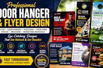 door hanger design flyer design rack card marketing materials