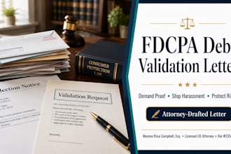 draft an fdcpa debt validation letter as a licensed US attorney
