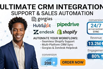 integrate gorgias hubspot pipedrive zendesk shopify support CRM automation