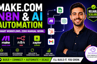 fix make com automation, make com setup, make com scenario n8n ai agent expert