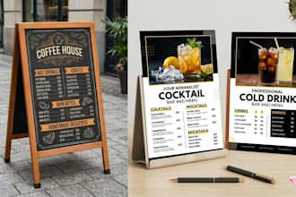 design drinks menu restaurant menu BBQ chalkboard bar menu cocktail menu