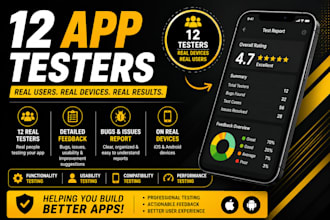 12 testers for google play closed testing for 14 days 20 app testers