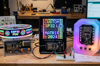 design custom esp32 led, pov display and rgb electronic devices