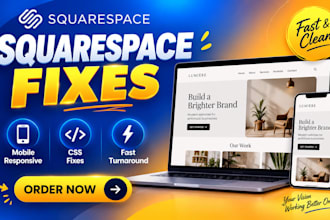 fix squarespace website, mobile responsive design, css layout and bugs