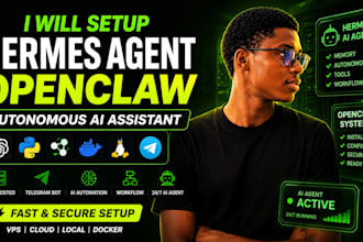 setup hermes ai agent, openclaw, autonomous ai assistant on vps