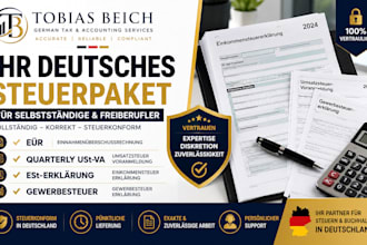 file german  tax return freelancers eÜr ustva einkommensteuer and gewerbesteuer